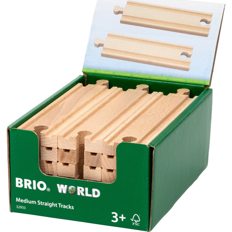 BRIO World Train Tracks Medium 18 Piece Straight Tracks