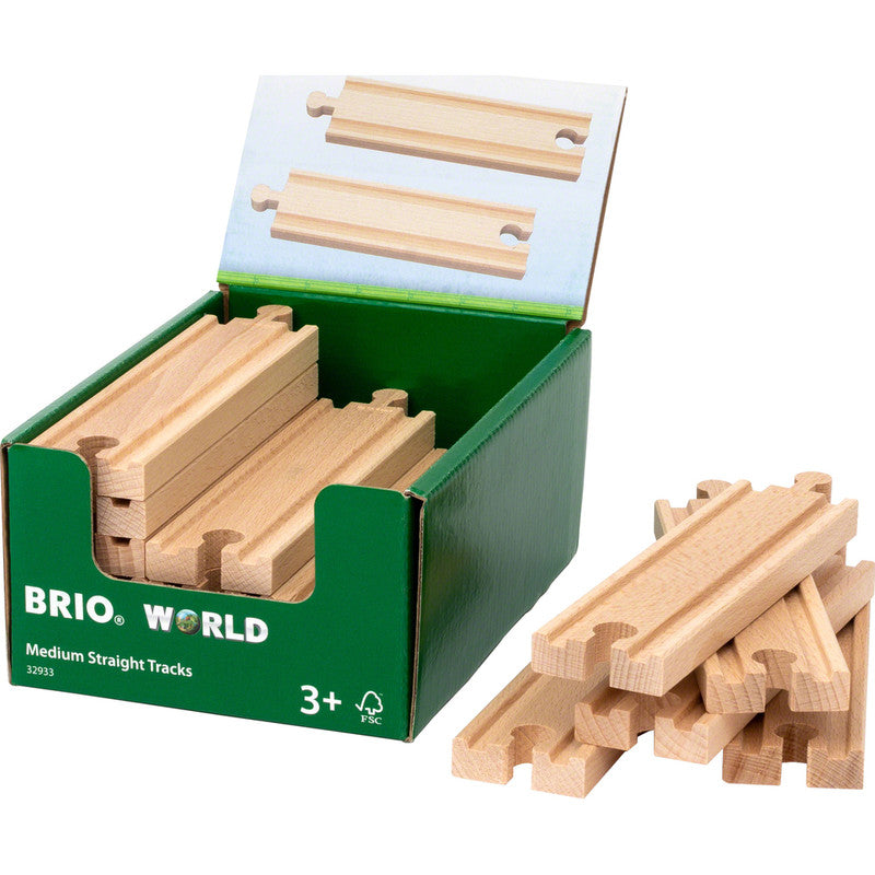 BRIO World Train Tracks Medium 18 Piece Straight Tracks