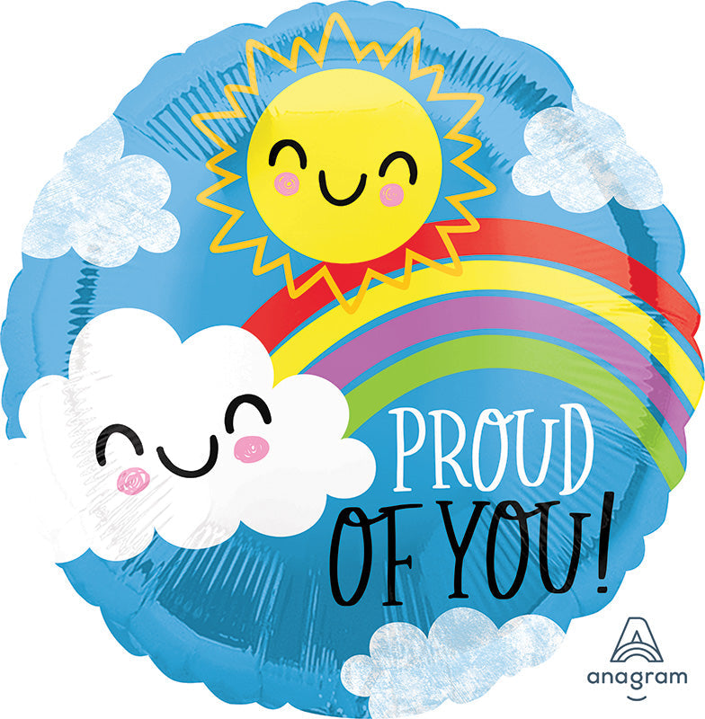 18" Proud of You Happy Sun and Cloud Foil Balloon