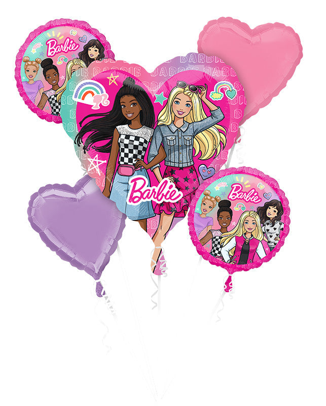 5 Foil Balloon Bouquet - Barbie Dream Together Foil Balloon