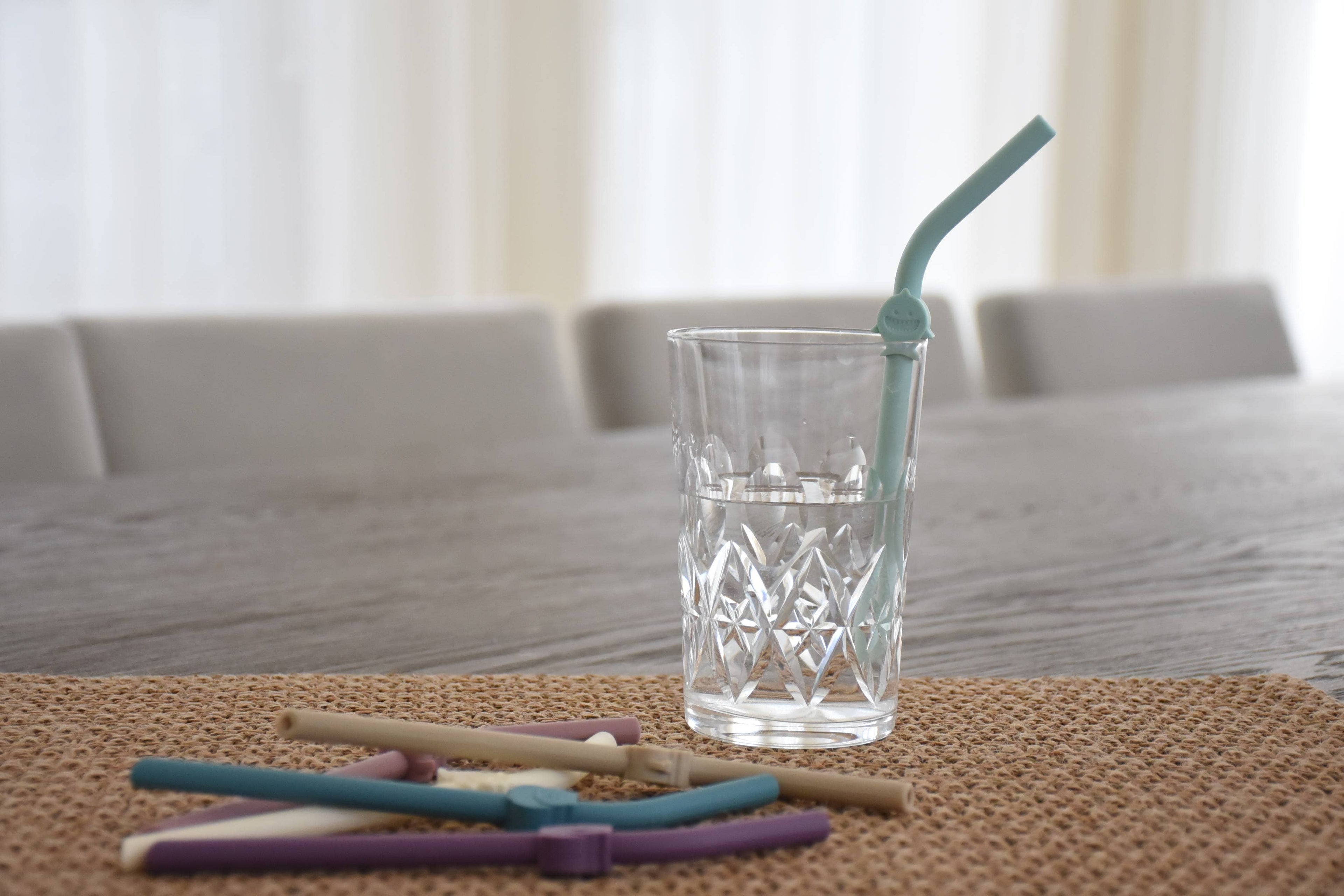 Luxe Silicone Animal Straws with Cleaning Brush