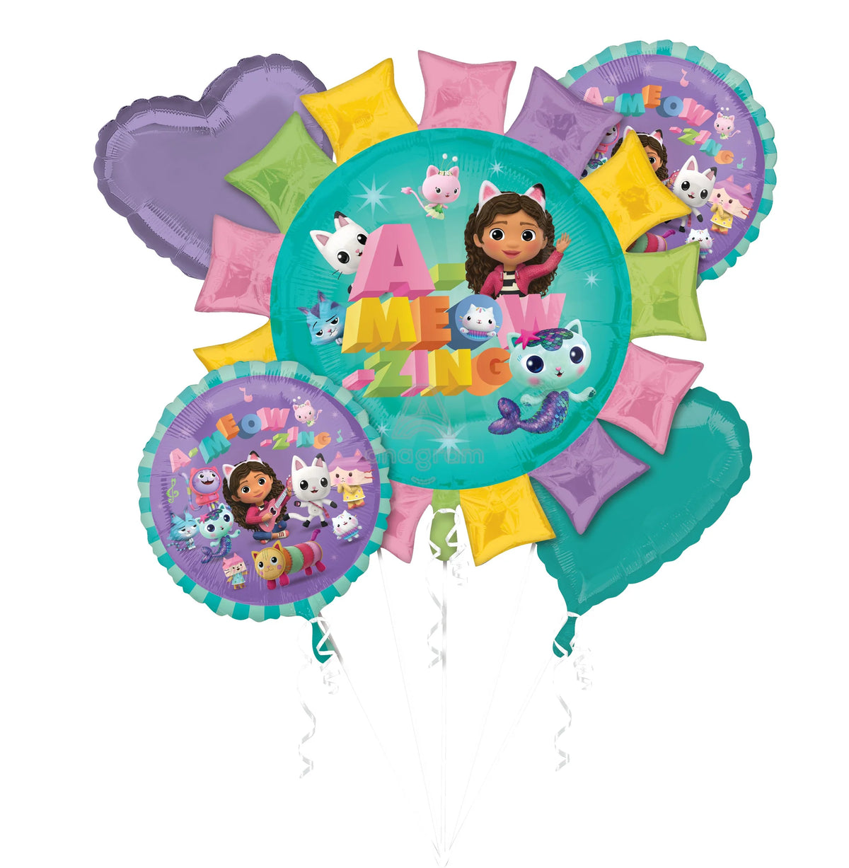 5 Foil Balloon Bouquet - Gabby's Dollhouse