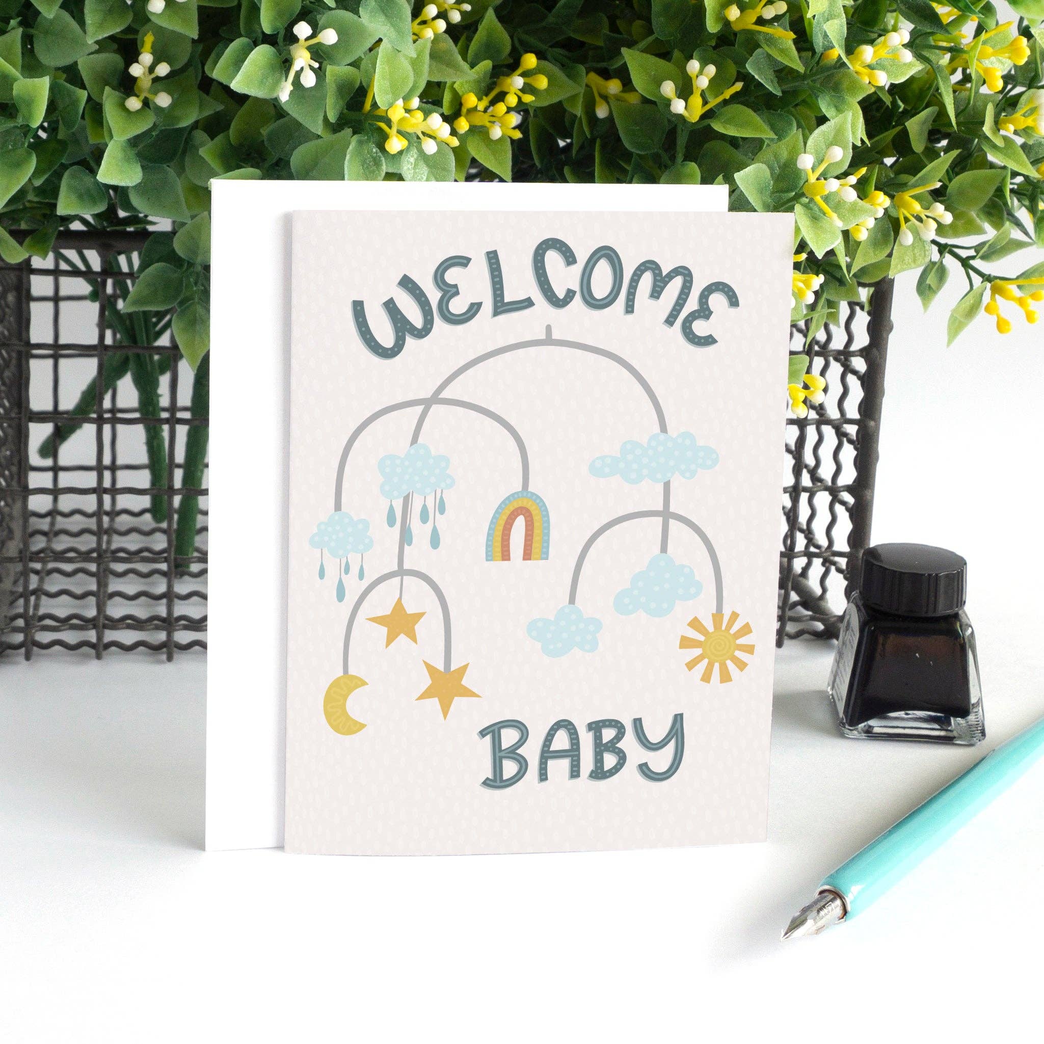 Gender-Neutral Welcome Baby Shower Card
