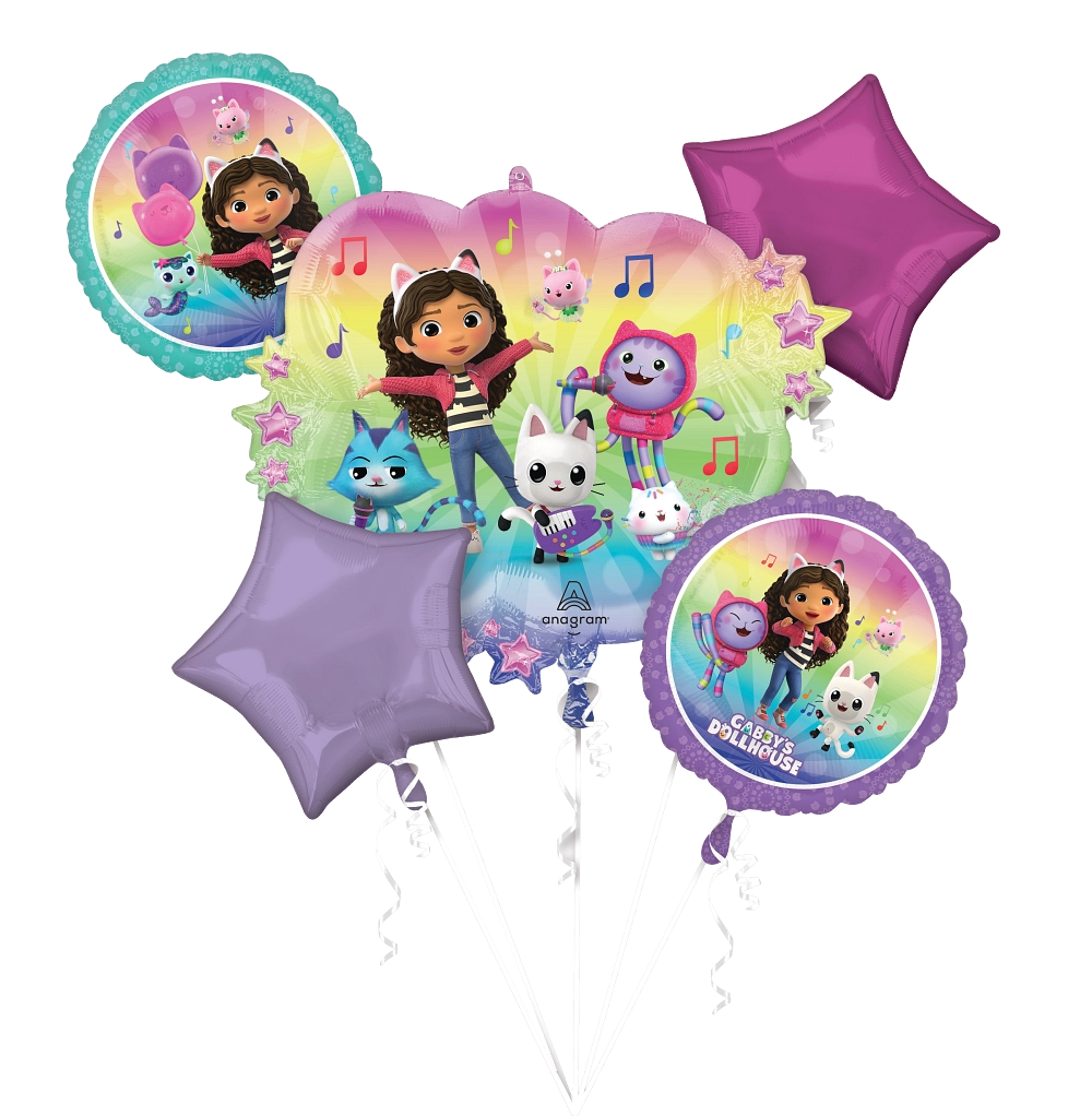 5 Foil Balloon Bouquet - Gabby's Dollhouse
