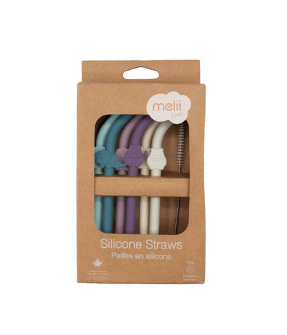 Luxe Silicone Animal Straws with Cleaning Brush