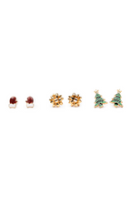 Snowman Pierced Earrings, 3 pairs, Assorted