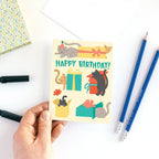 Cats and Boxes Birthday Card