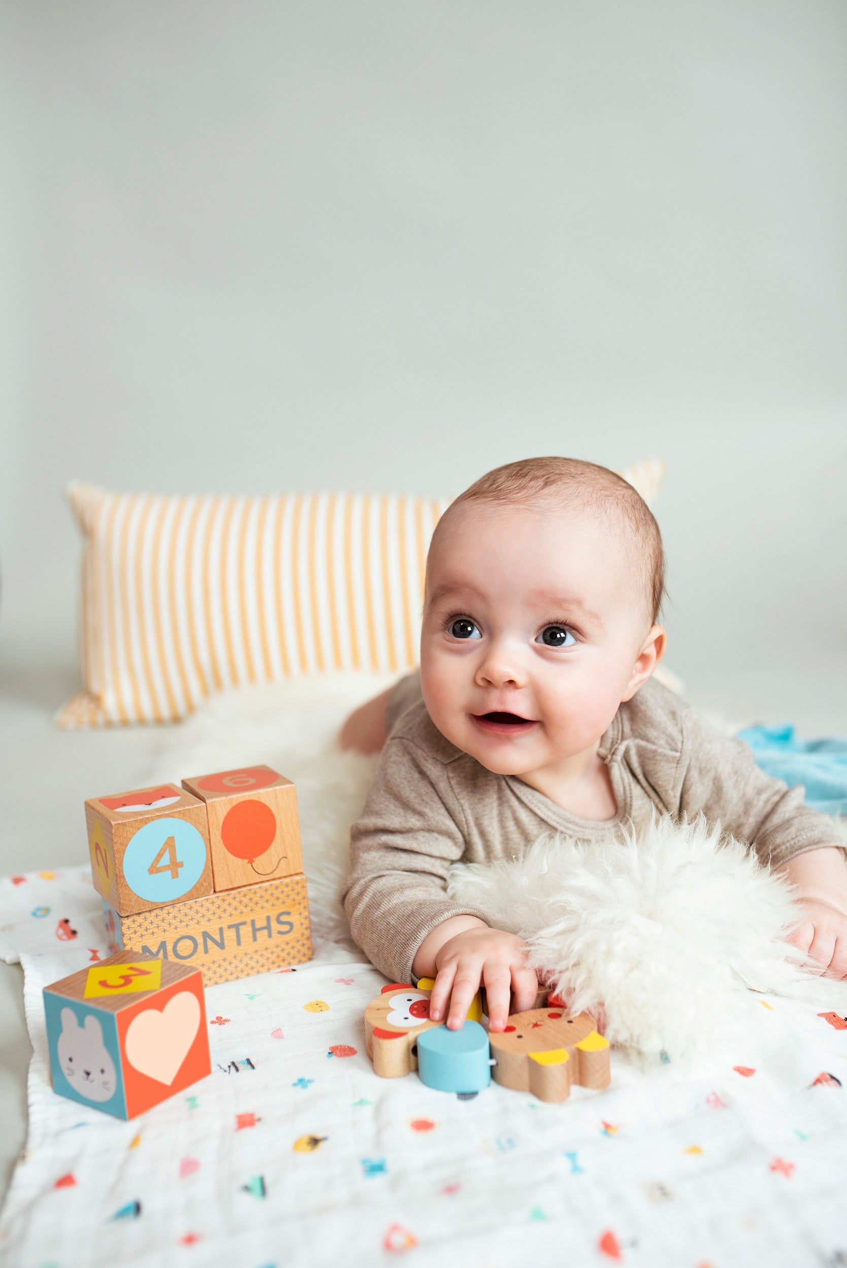 Wooden Milestone Baby Blocks