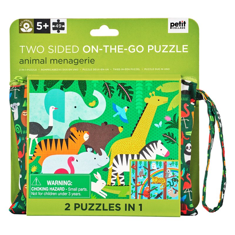 Animal Menagerie Two-Sided On-the-Go Puzzle