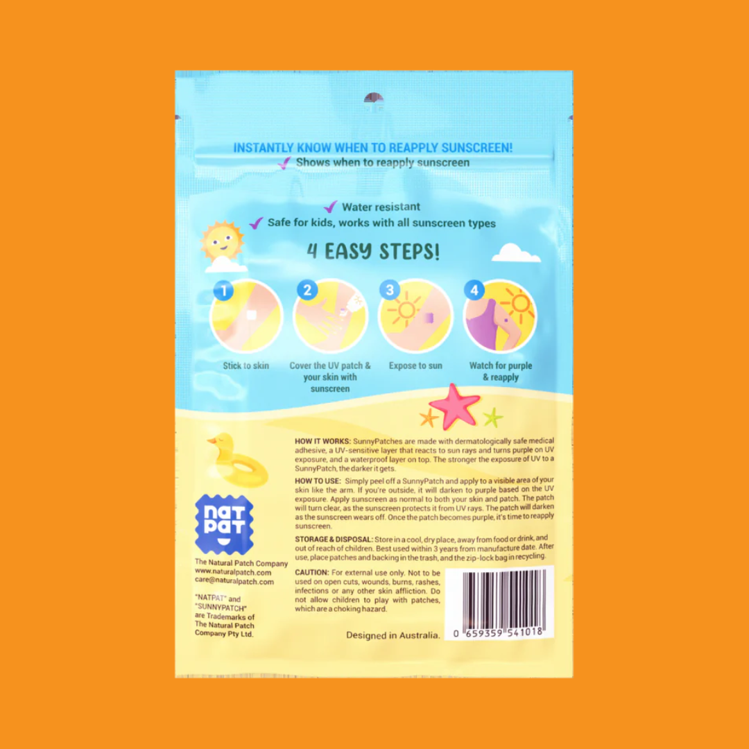 NATPAT UV Stickers: Sunscreen Reminder, Natural Patch