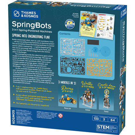 SpringBots: 3-in-1 Spring-Powered Machines