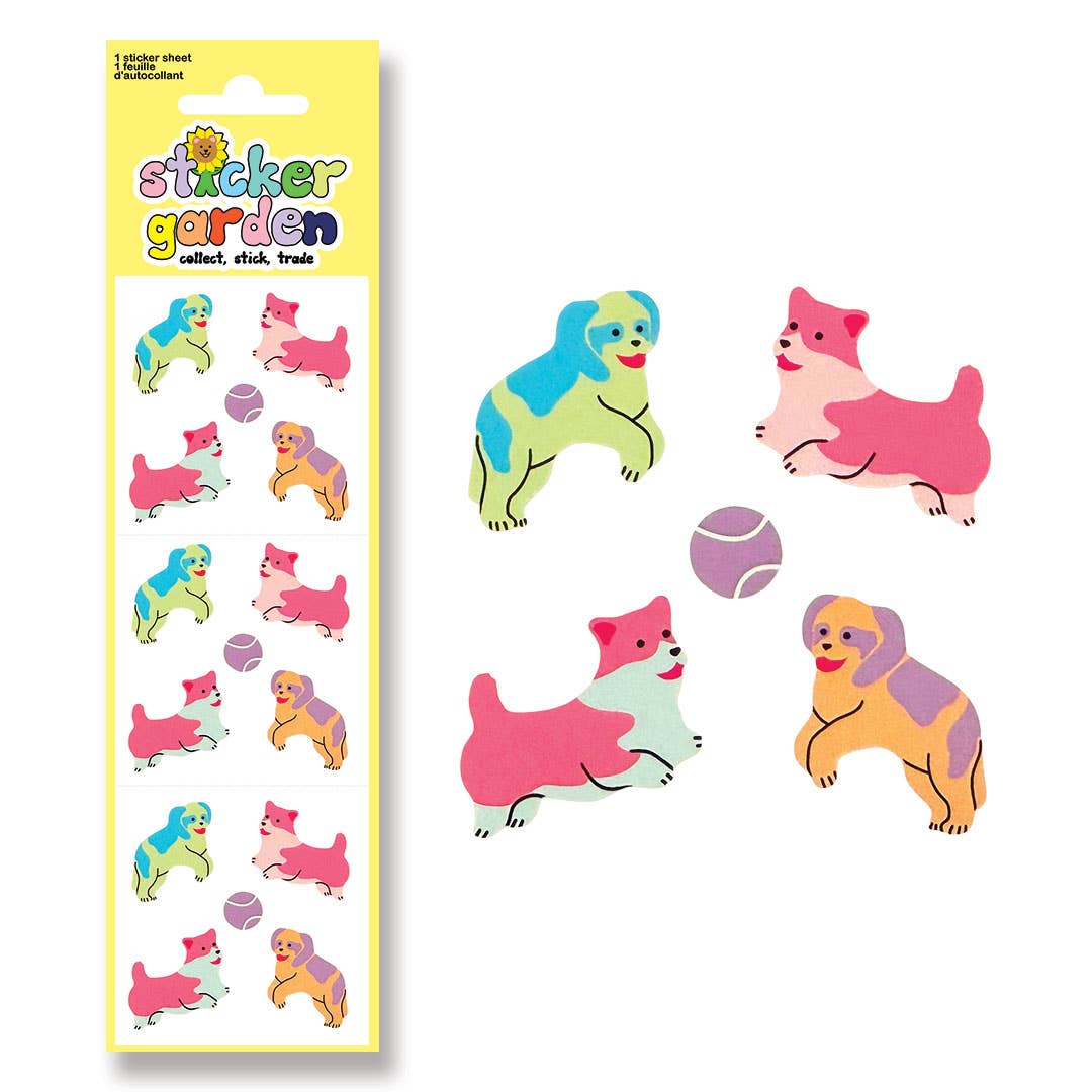 Classic Fetch Dog Pastel Stickers  Vintage Inspired