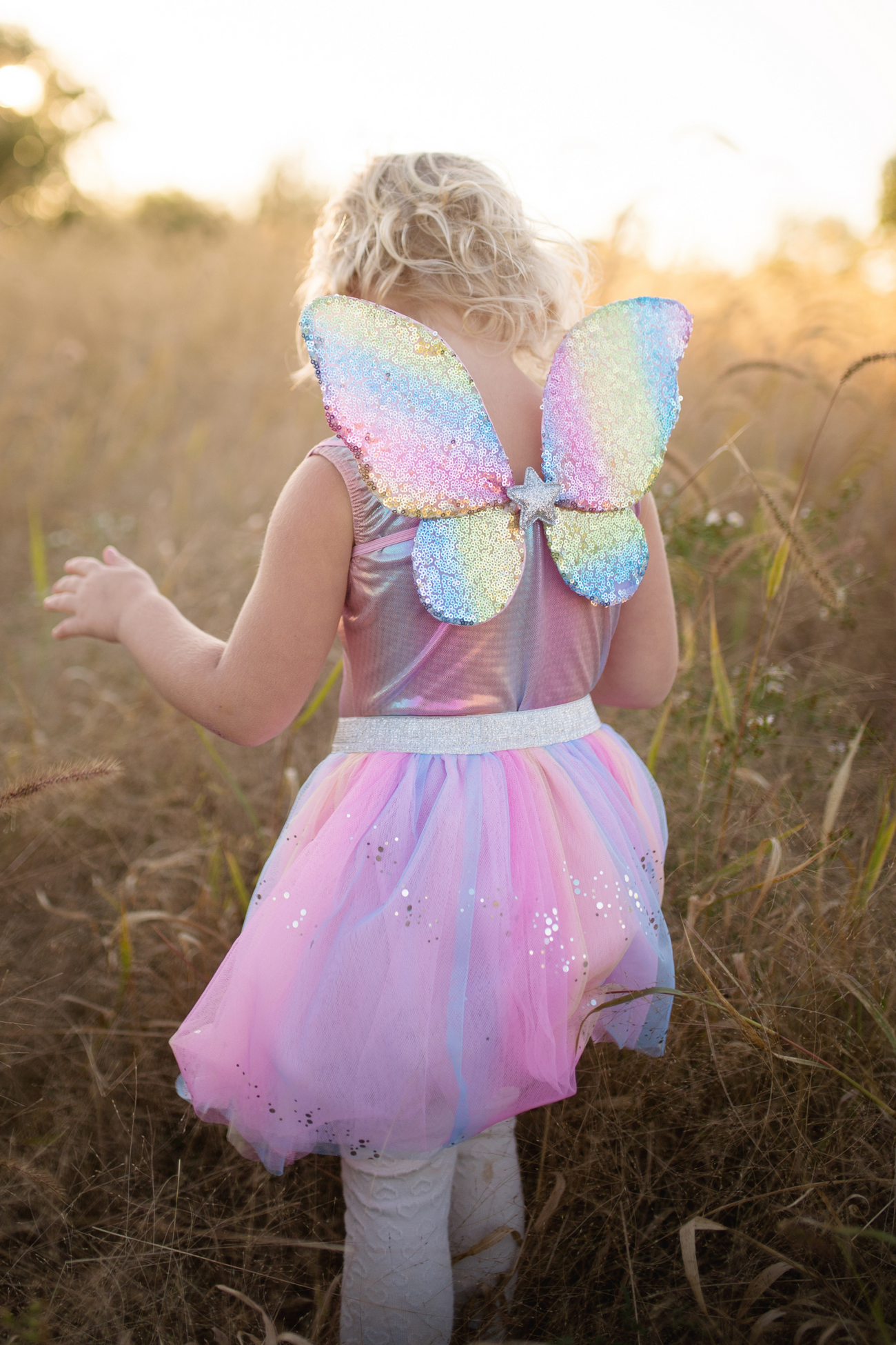 Rainbow Sequins Skirt With Wings & Wand, Size 4-6