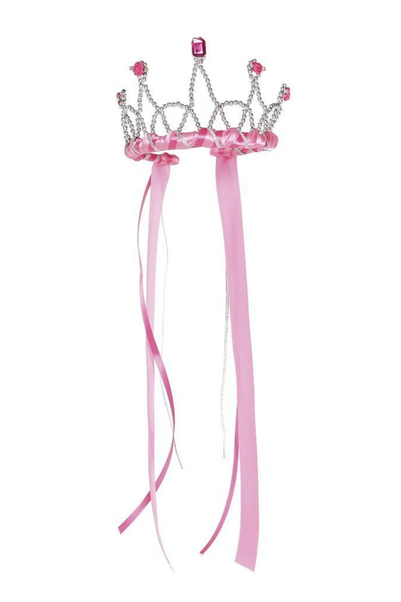Dark Pink Ribbon Tiara