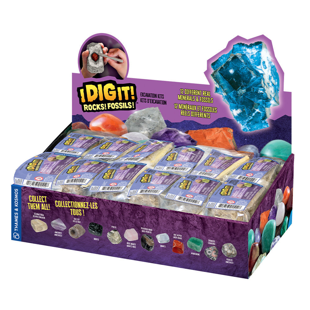 I Dig It! Rocks & Fossils - 24 Mini Excavation Gift Set - 2L STEM Thames & Kosmos