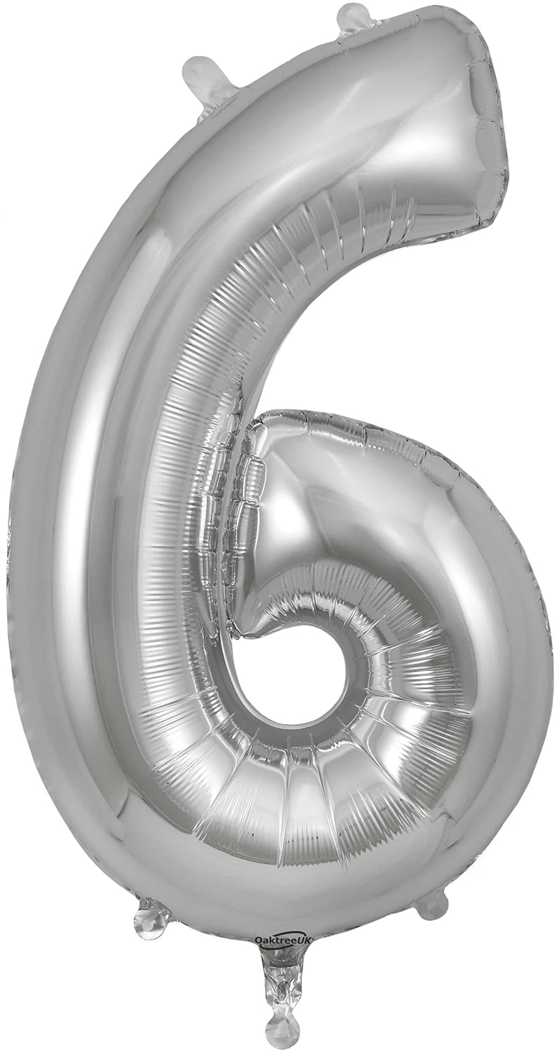 34" Foil Number Balloon - 0 to 9 - Silver
