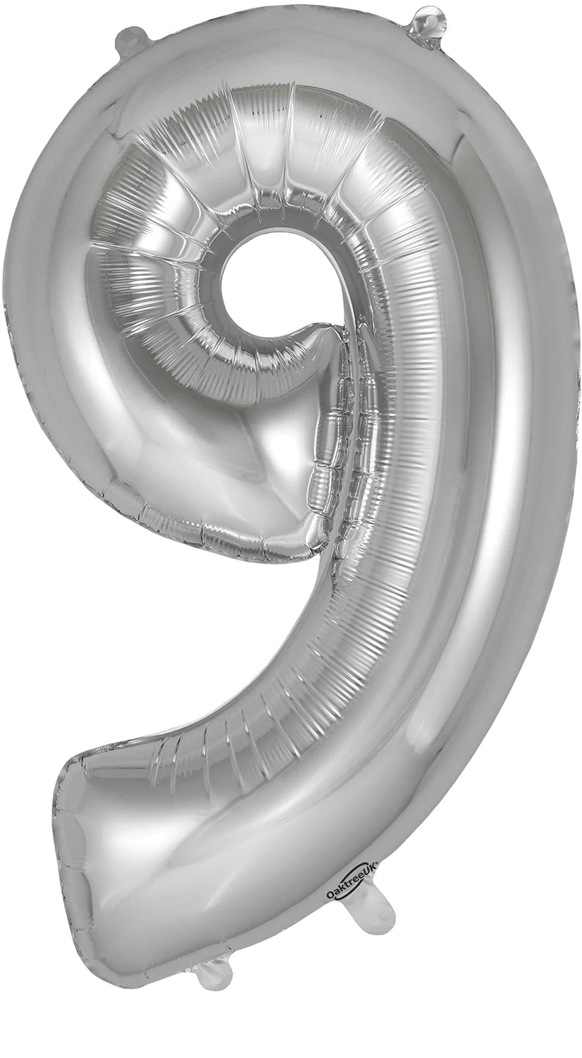 34" Foil Number Balloon - 0 to 9 - Silver