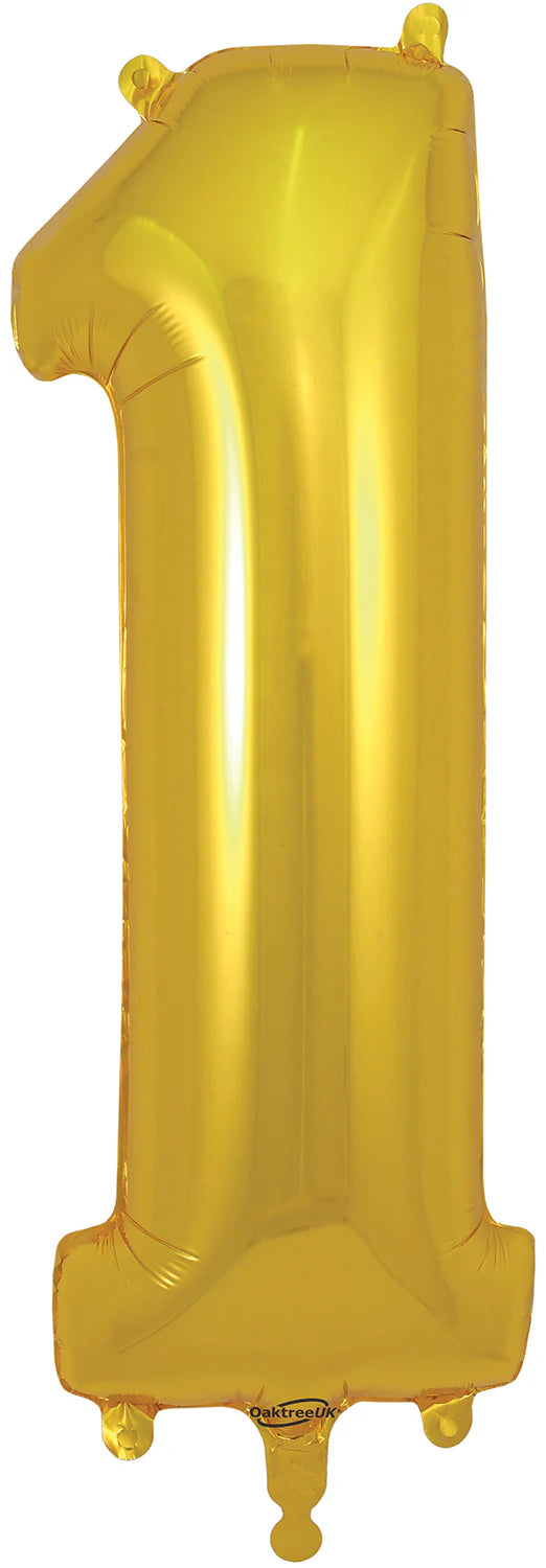 34" Foil Number Balloon - 0 to 9 - Gold