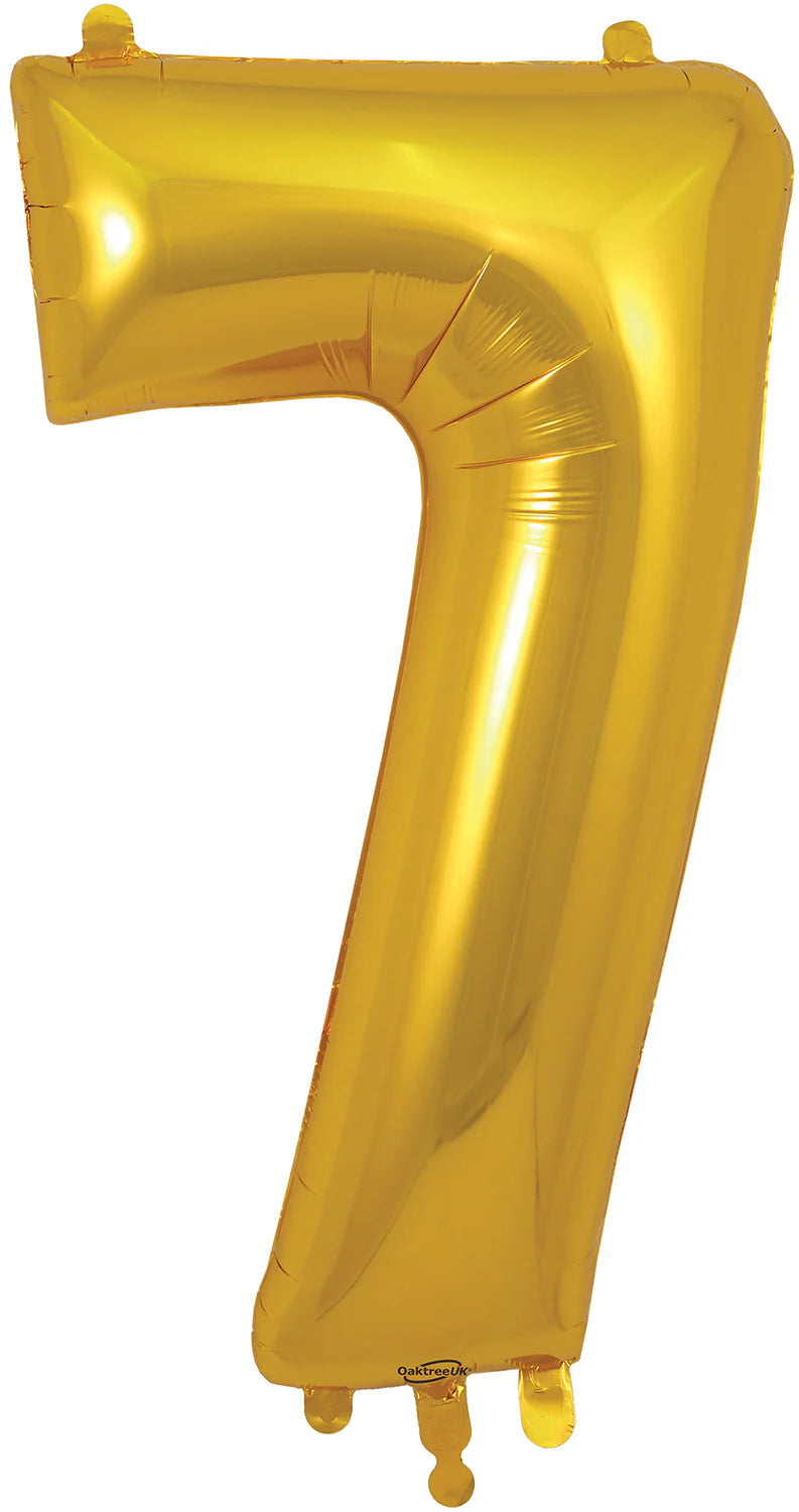 34" Foil Number Balloon - 0 to 9 - Gold