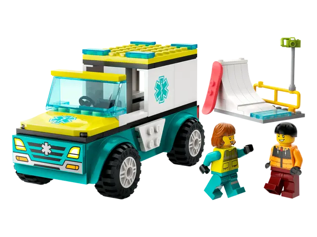 Emergency Ambulance and Snowboarder