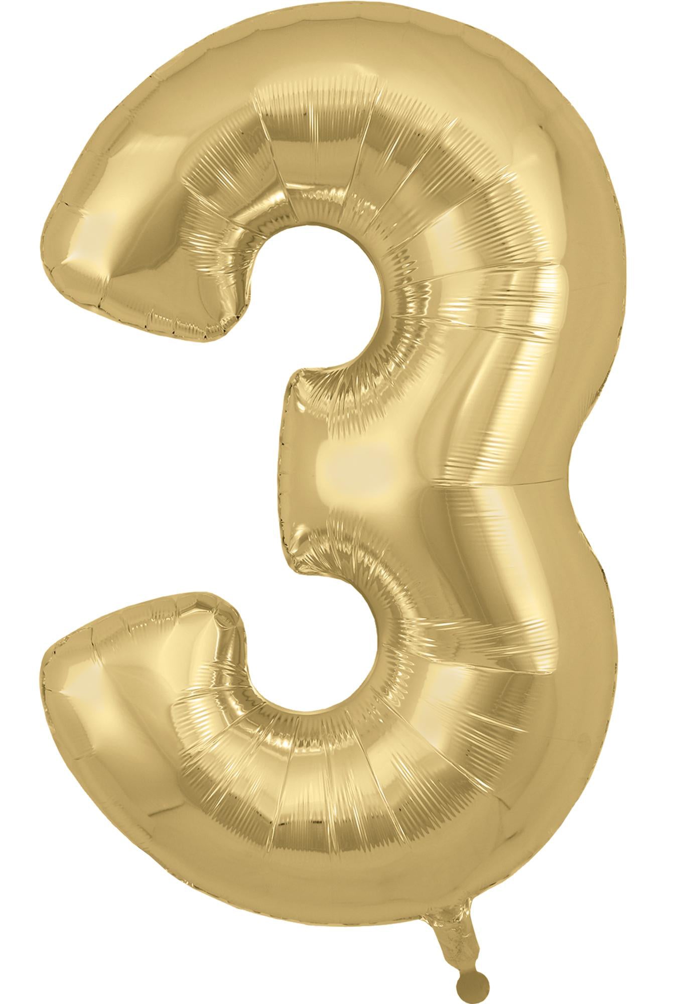 34" Foil Number Balloon - Gold