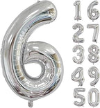 34" Foil Number Balloon - 0 to 9 - Silver