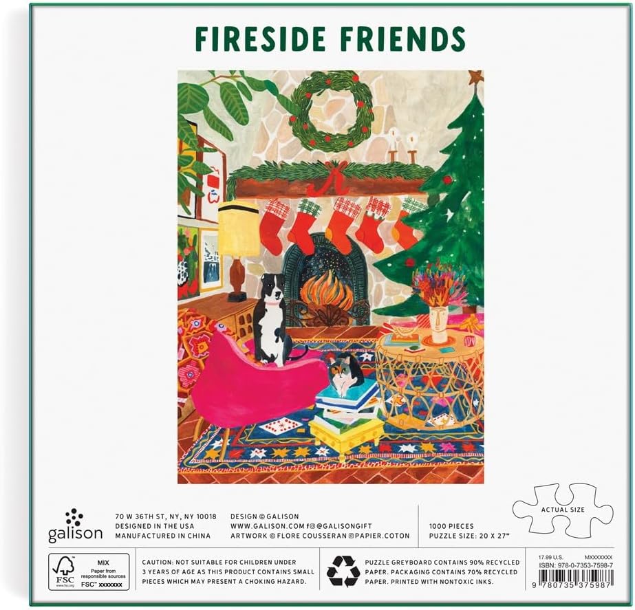 Fireside Friends 1000 Piece Puzzle in Square Box