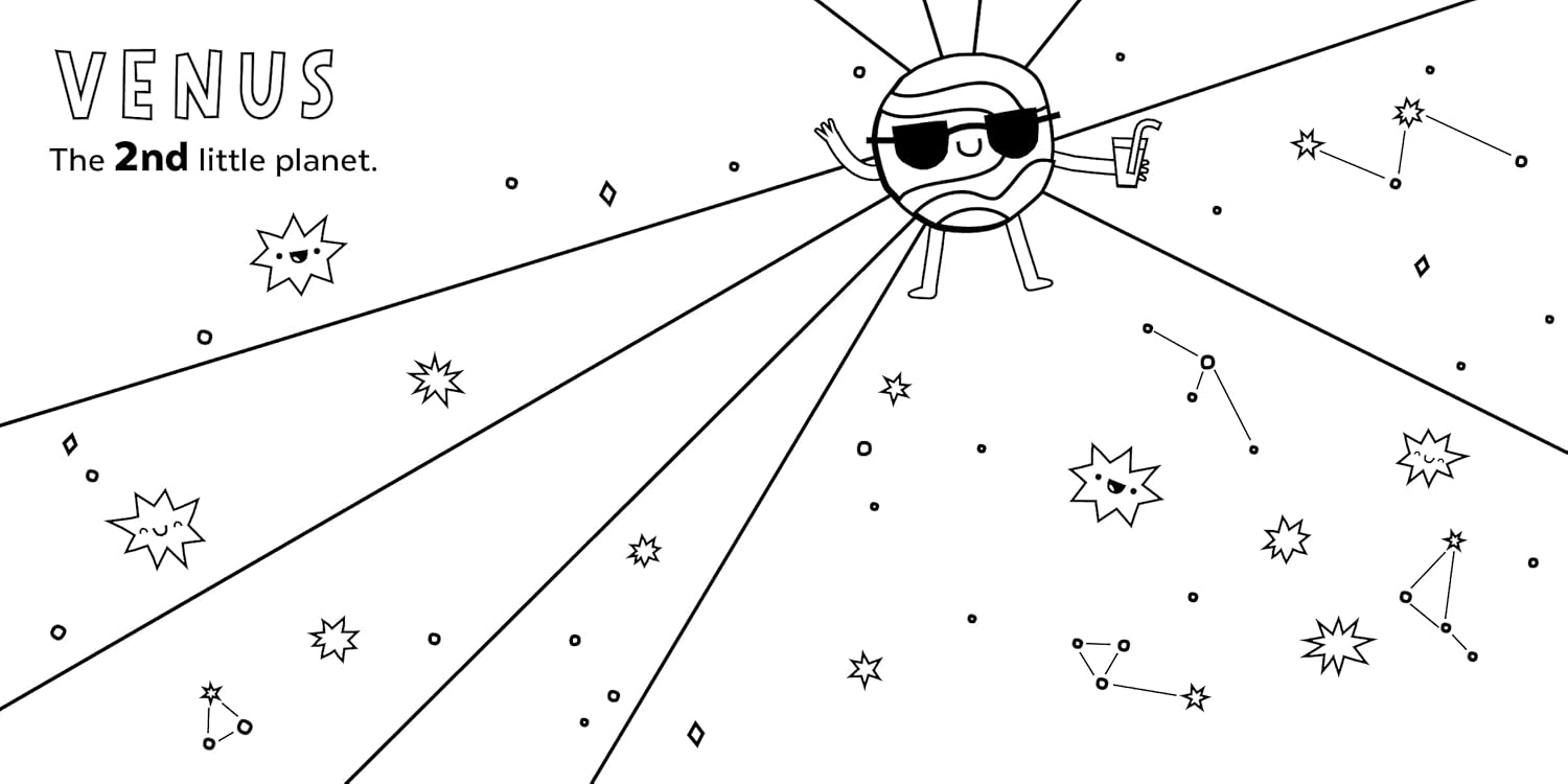 8 Little Planets Coloring Book