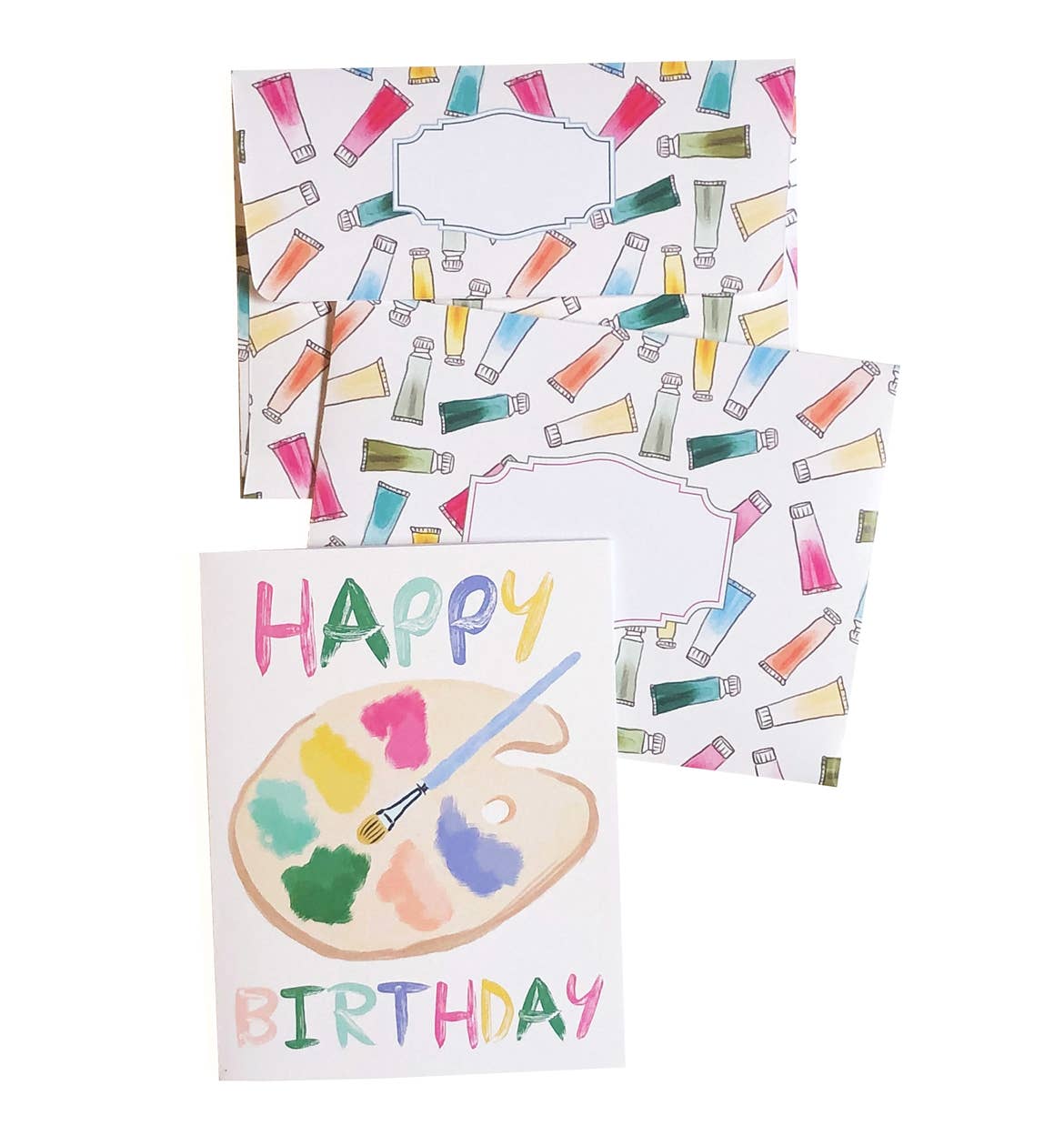 Happy Birthday Paint Palette Card – Colorful Art Greeting