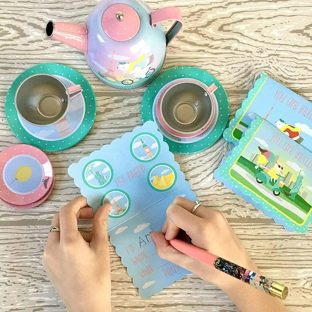 Animal Tourists Tin Tea Set In Carry Case