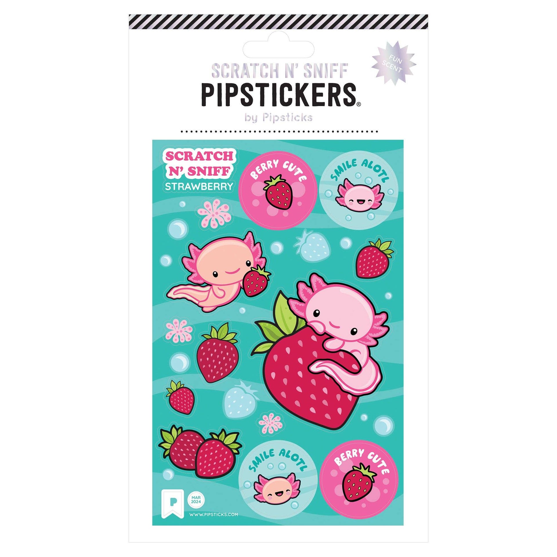 Pipsticks Berry Cute Axolotl Scratch 'n Sniff