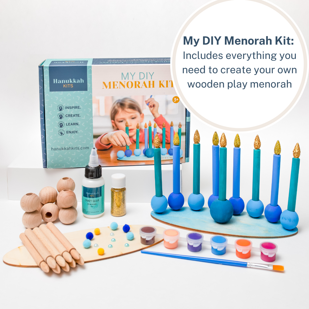 DIY Hanukkah Menorah Kit – Kids’ Wooden Craft Activity