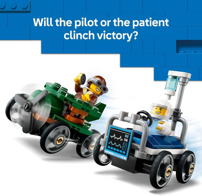 Airplane vs. Hospital Bed Race Car Pack