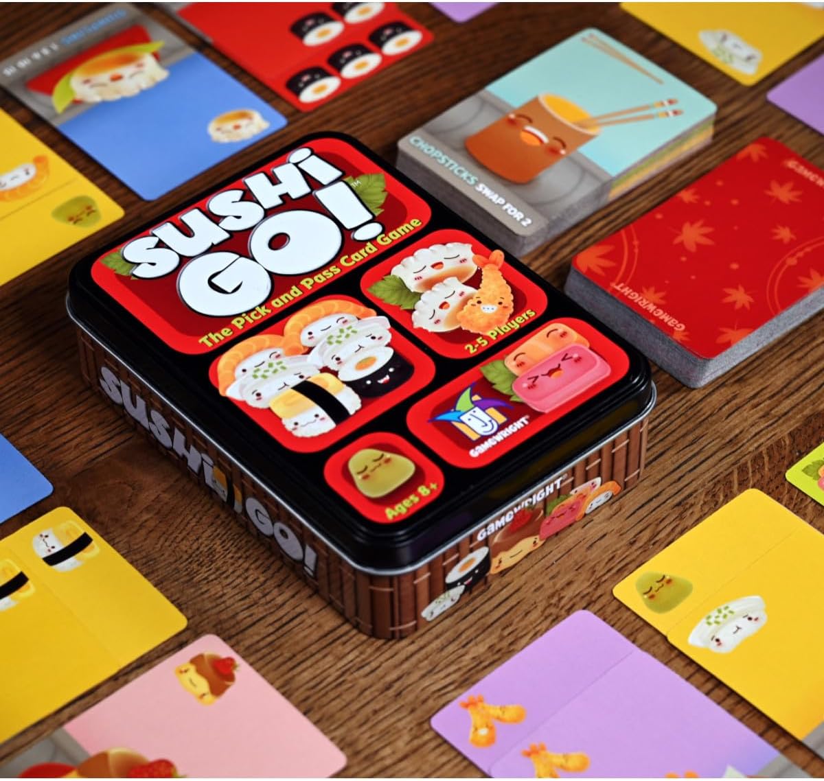 Sushi Go! Card Game (EN) – Fast-Paced Family Game in Collector's Tin