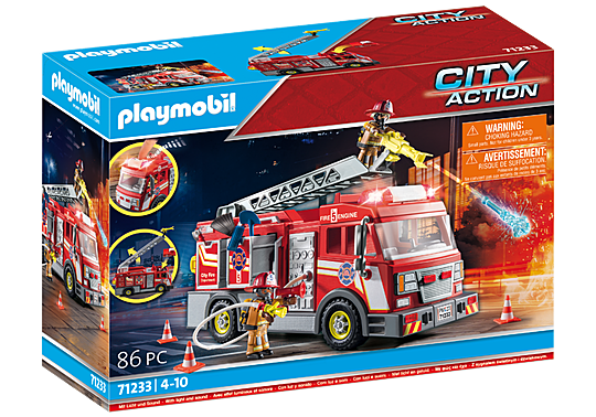 Fire Truck with Flashing Lights