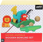 Safari Animals Wooden Bowling