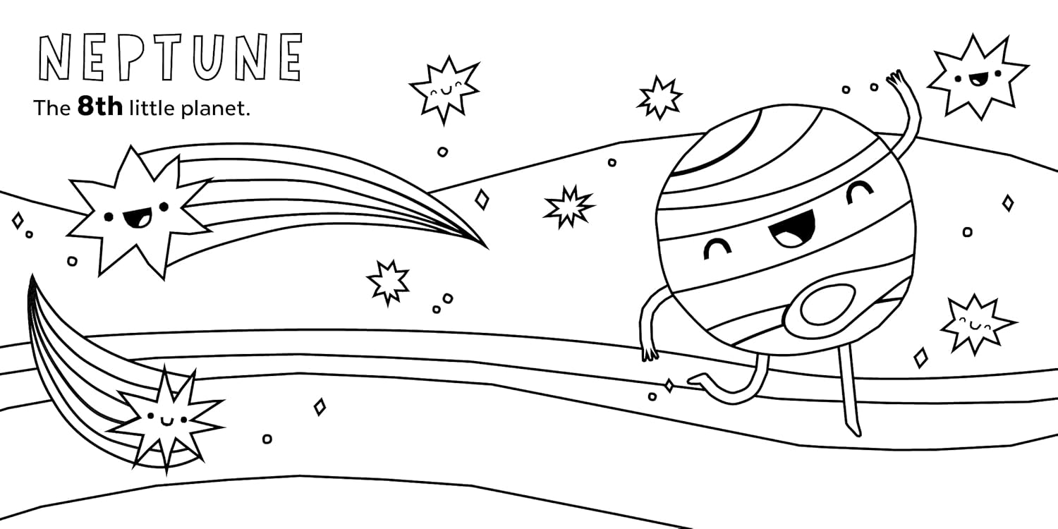 8 Little Planets Coloring Book