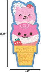 Strawberry Cat Cone 48 Piece Scratch and Sniff Shaped Mini Puzzle