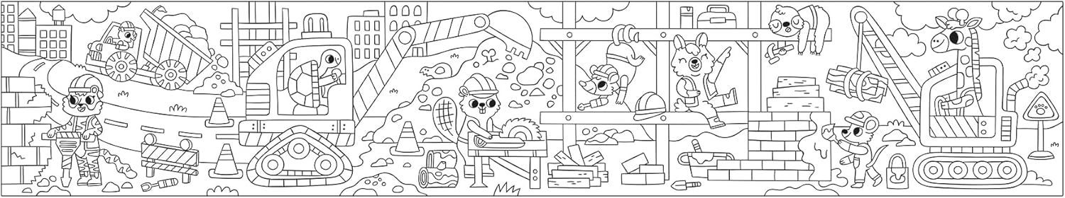 Construction Site Mini Coloring Roll