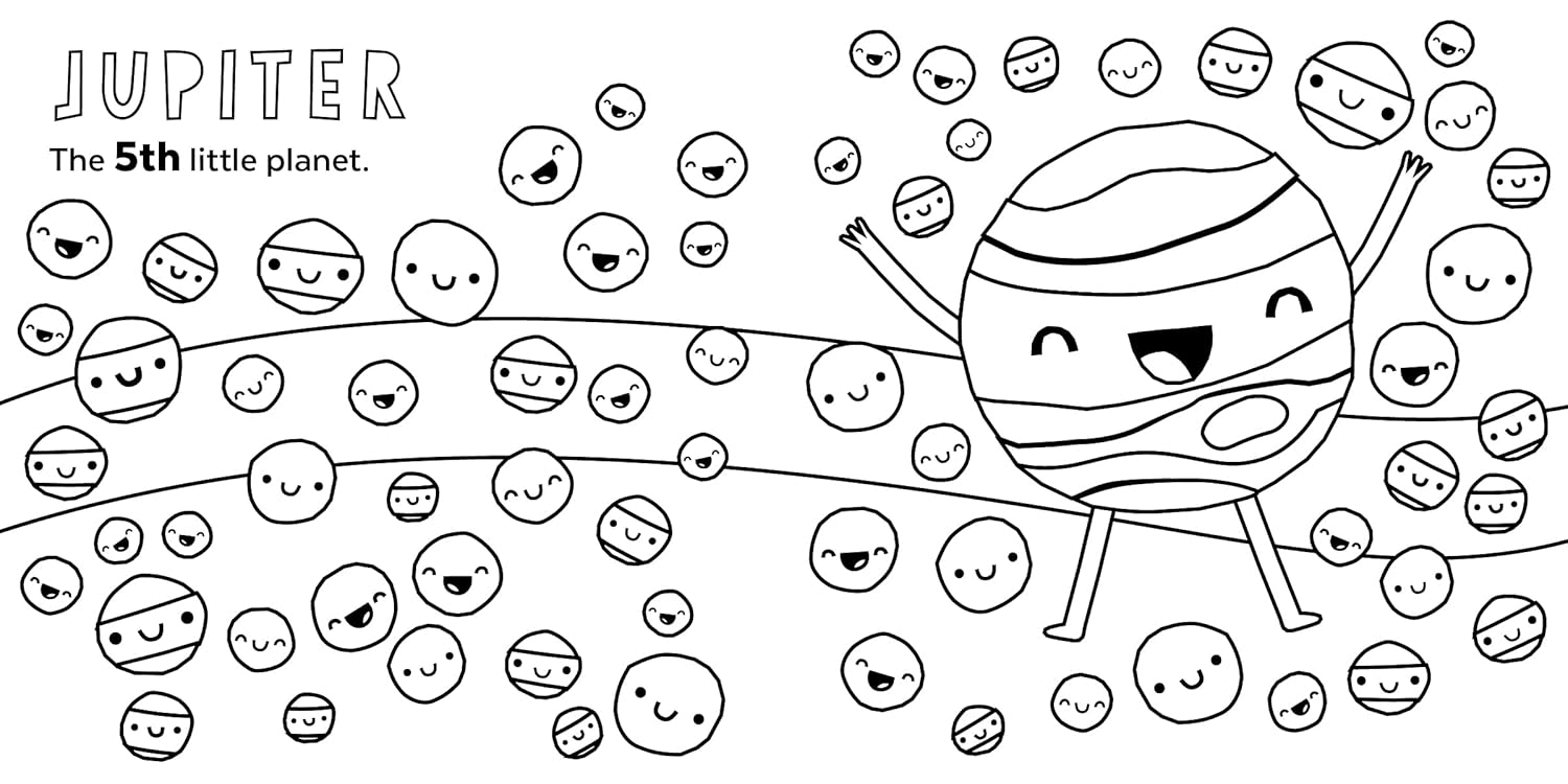 8 Little Planets Coloring Book