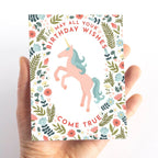 Floral Unicorn Birthday Card