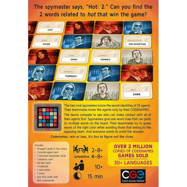 Codenames Board Game (EN) – Spy Party Game for Adults & Families