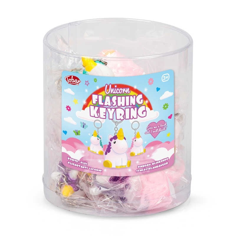 Unicorn Flashing Keyring (Sold 12 - 3 Models)