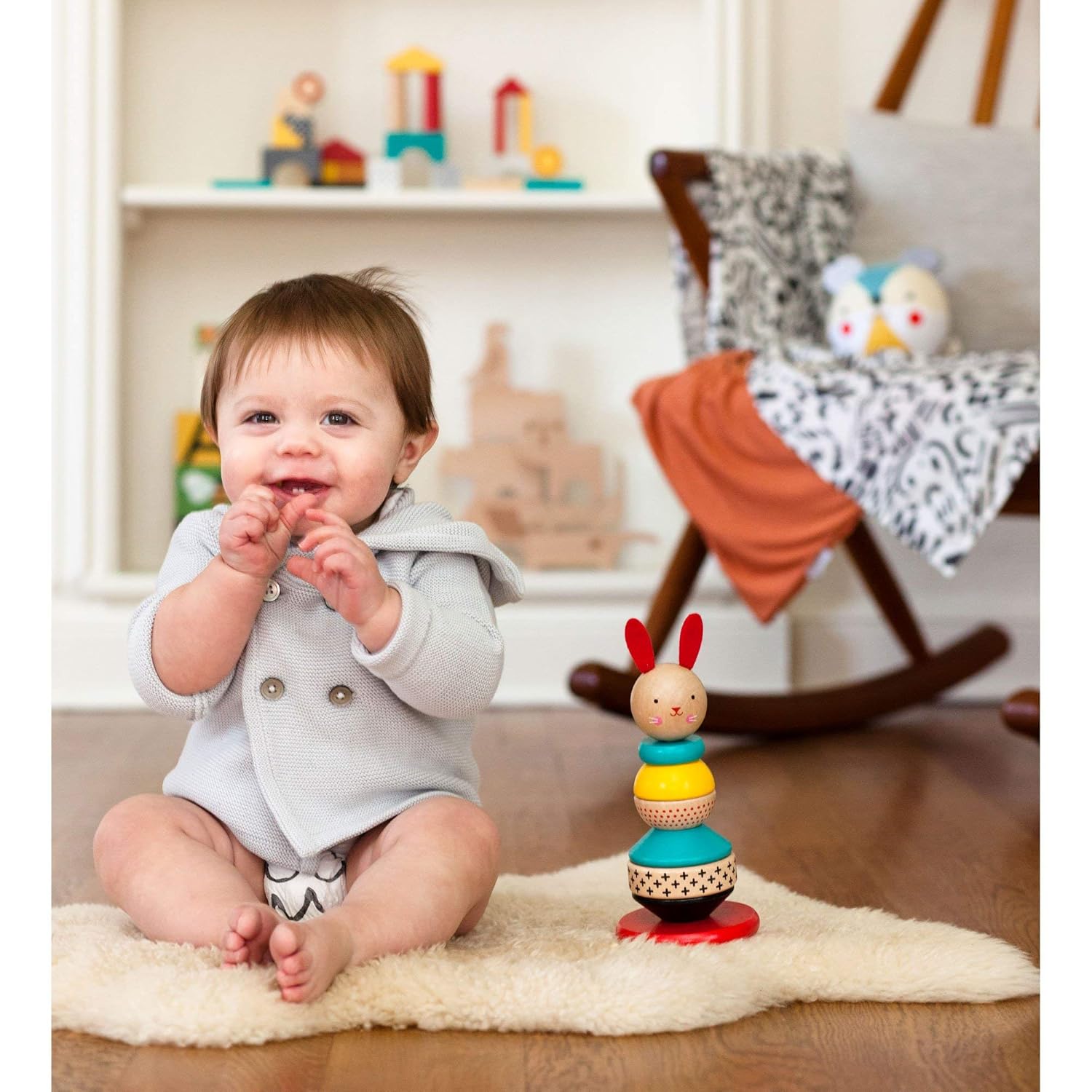 Modern Bunny Wooden Stacking Toy