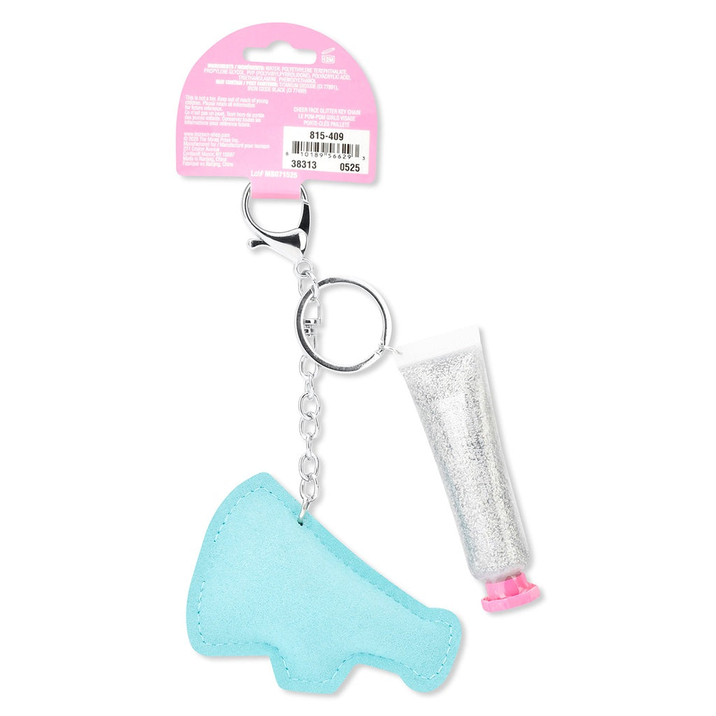 Cheer Face Glitter Keychain
