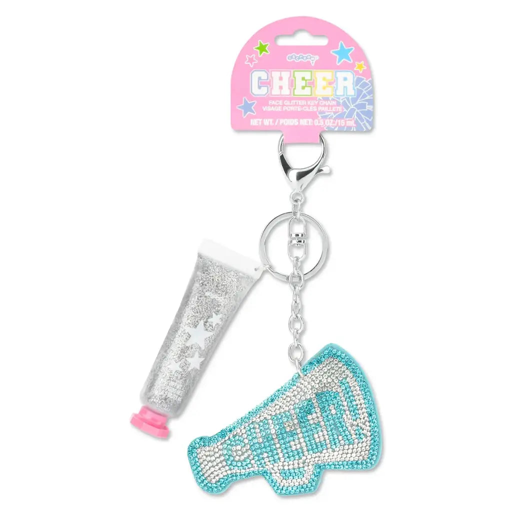 Cheer Face Glitter Keychain