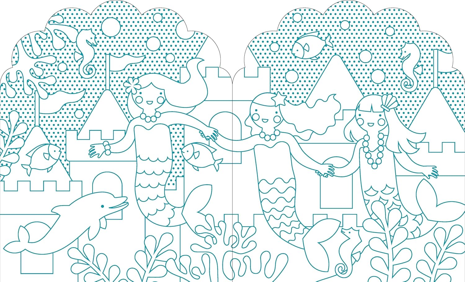 Coloring Book with Stickers Mermaids
