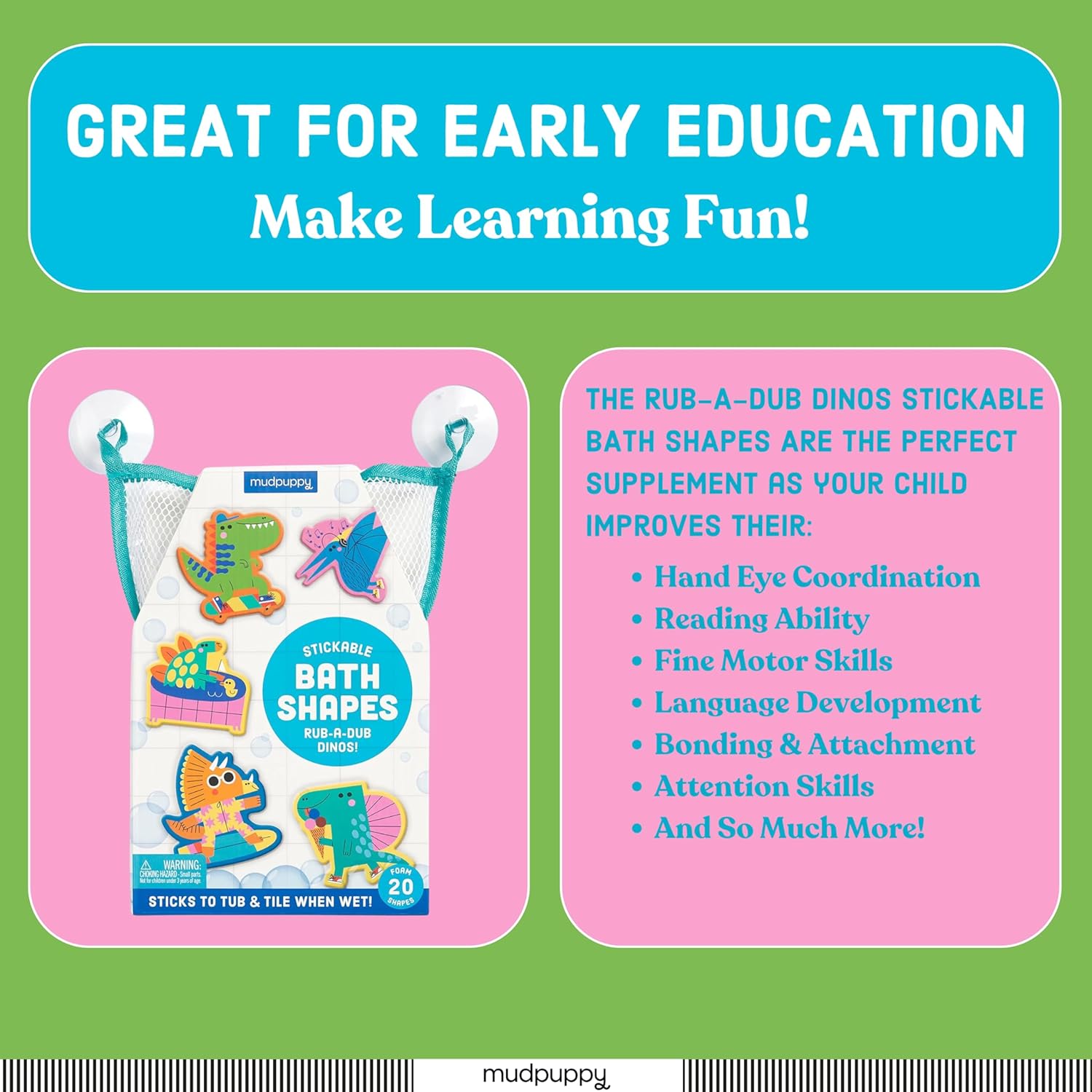 Rub-a-Dub Dinos Stickable Foam Bath Shapes