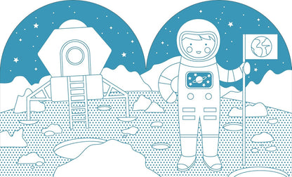 Coloring Book with Stickers Outer Space