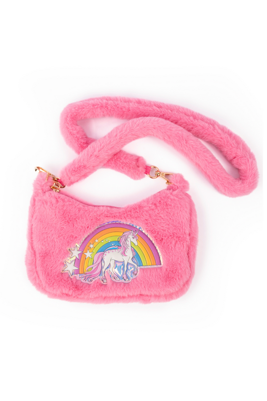 Rainbow Cuddle Crossbody Purse / Pink